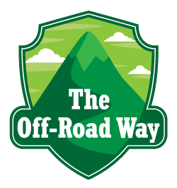 Logo depicting a mountain and the text The Off-Road Way
